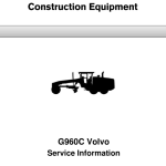Volvo G960C Motor Grader Repair Service Manual - Image 1