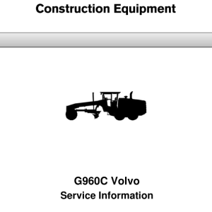 Volvo G960C Motor Grader Repair Service Manual - Image 1