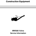Volvo MW500 Miling Equipment Repair Service Manual - Image 1