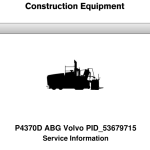 Volvo P4370D ABG Pavers Repair Service Manual - Image 1