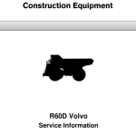 Volvo R60D Rigid Hauler Repair Service Manual - Image 1
