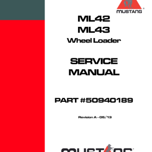 Mustang ML42 Wheel Loader Service Repair Manual