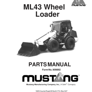 Mustang ML43 Wheel Loader Service Manual - Image 3