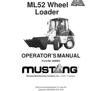 Mustang ML52 Wheel Loader Service Manual - Image 3