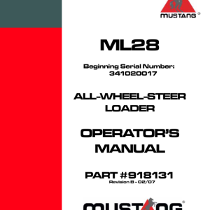 Mustang ML28 Wheel Loader Service Manual - Image 3