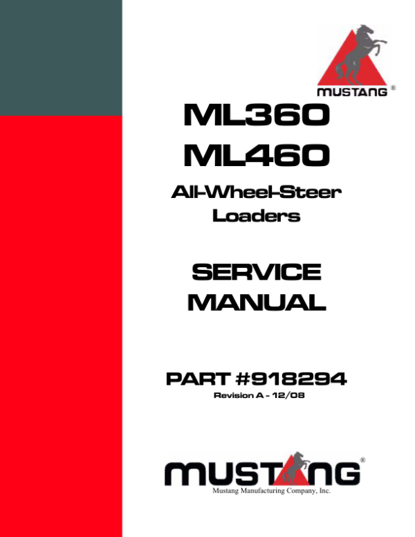 Mustang ML360 Wheel Loader Service Repair Manual