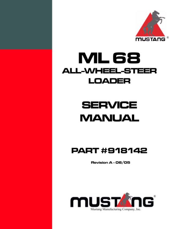 Mustang ML68 Wheel Loader Service Repair Manual