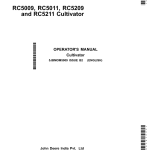 John Deere RC5009, RC5011, RC5209, RC5211 Cultivator (India) Operator's Manual (5JBMOM5009) - Image 1