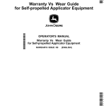 John Deere Warranty vs Wear Guide for Self-propelled Applicator Equipment Operator's Manual (NXWEAR19) - Image 1