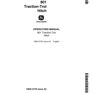 John Deere 801 Traction-Trol Hitch Operator's Manual (OMA12755) - Image 1