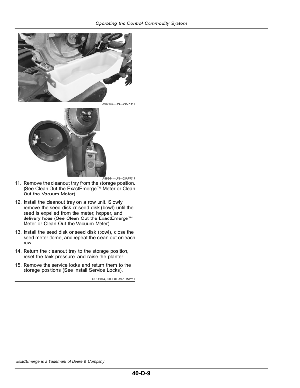 John Deere 1795 Planter with ExactEmerge or MaxEmerge 5e (800101