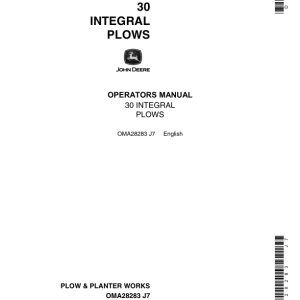 John Deere 30 Integral Plows Operator's Manual (OMA28283) - Image 1