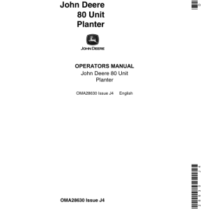 John Deere 80 Unit Planter Operator's Manual (OMA28630) - Image 1