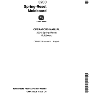 John Deere 3200 Moldboard Plow Operator's Manual (OMA32008) - Image 1