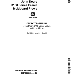 John Deere 3100 Series Drawn Moldboard Plows Operator's Manual (OMA32060) - Image 1