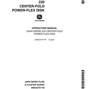 John Deere 220 Center Fold Power Flex Disk Operator's Manual (OMA32797) - Image 1