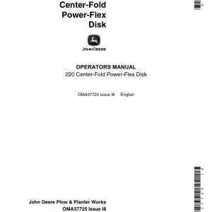 John Deere 220 Center-Fold Power Flex Disk (023681-) Operator's Manual (OMA37725) - Image 1