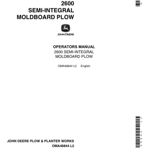 John Deere 2600 Semi-Integral Moldboard Plow Operator's Manual (OMA46844) - Image 1