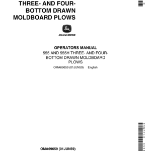 John Deere 555, 555H Three-, Four-Bottom Drawn Moldboard Plows Operator's Manual (OMA69659) - Image 1