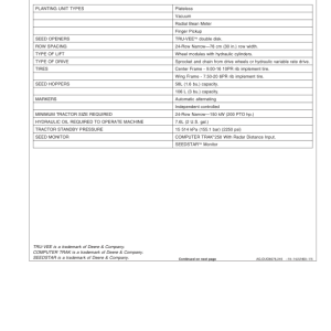 John Deere 1770 Drawn Planters (Includes OM Supplement A76258) Operator's Manual (OMA72771) - Image 3