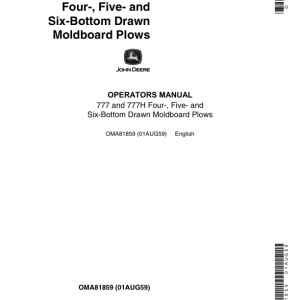 John Deere 777, 777H Moldboard Plows Operator's Manual (OMA81859) - Image 1