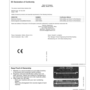 John Deere 1870 Air Hoe Drill North America (745101-750100) Operator's Manual (OMA91306) - Image 3