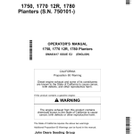 John Deere 1750, 1770 12R, & 1780 Planters North America (750101-) Operator's Manual (OMA93417) - Image 1