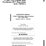 John Deere 1770NT CCS Pro-Series Planter 12/16/24 Row w/ XP Row Units Operator's Manual (OMA93501) - Image 1
