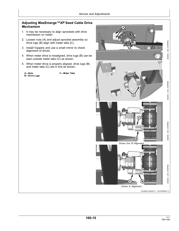 John Deere Components Metric Units For Db44 Db60 Db66 Db80 Db88 