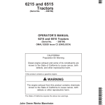 John Deere 6216 & 6515 Tractors Operator's Manual (OMAL152820) - Image 1