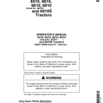 John Deere 6510, 6610, 6810, 6910 & 6910S Tractors Operator's Manual (OMAL152892) - Image 1