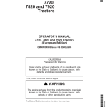 John Deere 7720, 7820, 7920 Tractors Operator's Manual (OMAR194993) - Image 1