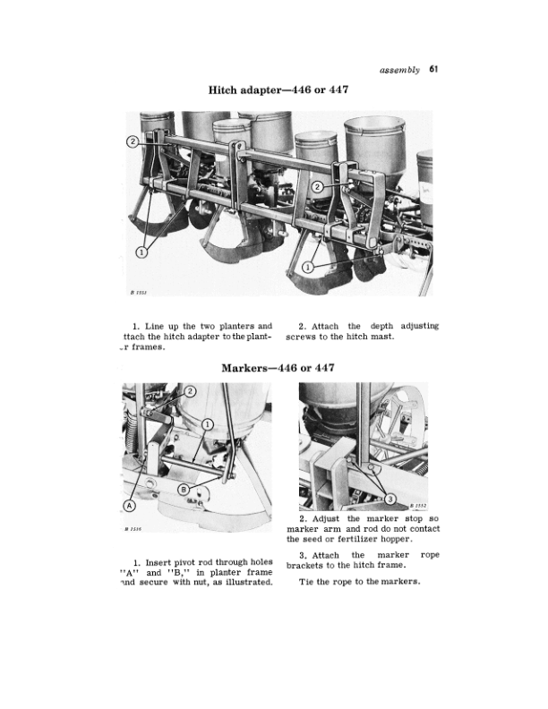 John Deere 246, 446 Corn Planters; 247, 447 Cotton & Corn Planters