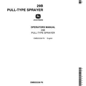 John Deere 29B Pull-Type Sprayer Operator's Manual (OMB25338) - Image 1