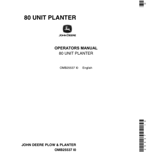 John Deere 80 Unit Planter Operator's Manual (OMB25537) - Image 1