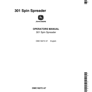 John Deere 301 Spin Spreaders Operator's Manual (OMC18272) - Image 1