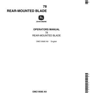 John Deere 78 Rear Blade Operator's Manual (OMC19585) - Image 1