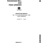 John Deere 110A Roughage Mill, Feed Grinder Operator's Manual (OMC8457) - Image 1
