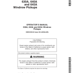 John Deere 630A, 640A, 645A Windrow Pickup Operator's Manual (OMCC58124) - Image 1