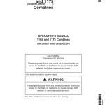 John Deere 1165, 1175 Combine Operator's Manual (OMCQ66657) - Image 1