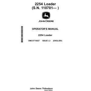 John Deere 2254 Loader (110701- ) (Export) Operator's Manual (OMCXT10827) - Image 1