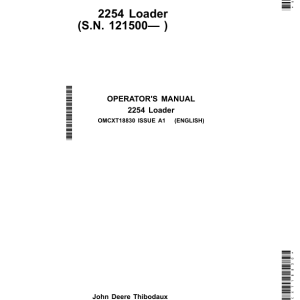 John Deere 2254 Loader (Export) (121500-) Operator's Manual (OMCXT18830) - Image 1