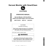 John Deere Harvest Monitor with SmartClean (Worldwide Edition) Operator's Manual (OMCXT35579E) - Image 1