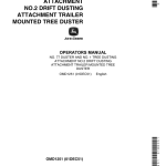 John Deere No. 77 Duster, No. 1 Tree Dusting Attmt. & No. 2 Drift Dusting Attmt. Trailer Mounted Tree Duster Operator's Manual (OMD1251) - Image 1