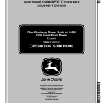 John Deere 1400, 1420 1435, 1445, 1545, 1550, 1565 Rear Discharge Mower Deck for 1400/1500 Series Front Mower 72-Inch (North America) (210001-) Operator's Manual (OMDMU210022E) - Image 1