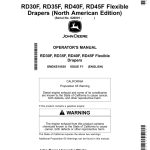 John Deere RD30F, RD35F, RD40F, RD45F Flexible Drapers (820001-825000) (North American) Operator's Manual (OMDXE10039) - Image 1