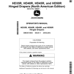John Deere HD35R, HD40R, HD45R, HD50R Hinged Drapers (820001-) (North American) Operator's Manual (OMDXE10983) - Image 1