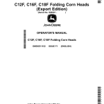 John Deere C12F, C16F, C18F Folding Corn Heads (820001-) (Export Edition) Operator's Manual (OMDXE11152) - Image 1