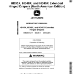 John Deere HD35X, HD40X, HD45X Extended Hinged Drapers (820001-) (North American) Operator's Manual (OMDXE11217) - Image 1