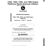 John Deere 725D, 730D, 735D, 740D Draper Platforms (825001-) (North American) Operator's Manual (OMDXE11855) - Image 1